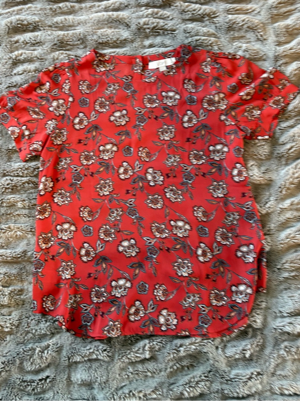 LOFT Floral Blouse with buttons up the Back